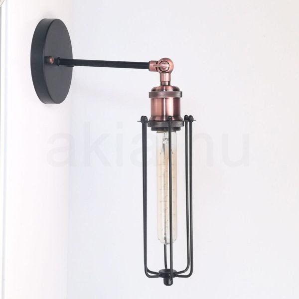 antik-fali-lampa-matt-fekete-antik-vorosrez-szin-csepp-alaku-raccsal
