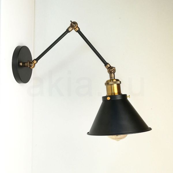 antik-fali-olvaso-lampa-matt-fekete-antik-sargarez-szin-kis-buraval