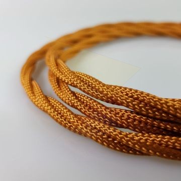 Fonott Textilkábel, szövetkábel, antik vezeték, whiskey - 3x0,75	