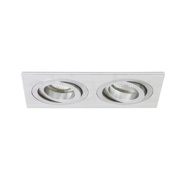 PASADENA GU10 SQ II süllyesztett lámpa  szálcsiszolt alumínium 230V LED GU10 2x7W