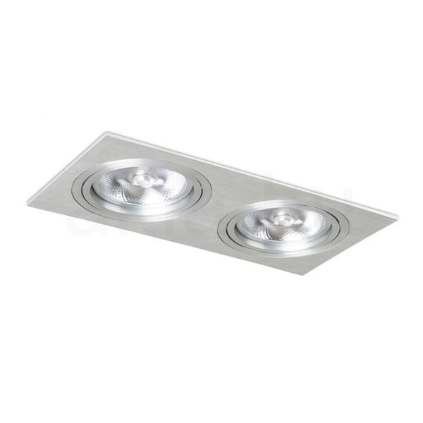 PASADENA G53 SQ II   szálcsiszolt alumínium 230V LED G53 2x15W