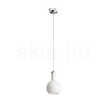PULIRE RD függő lámpa  opál üveg/fa/króm 230V LED E14 6W