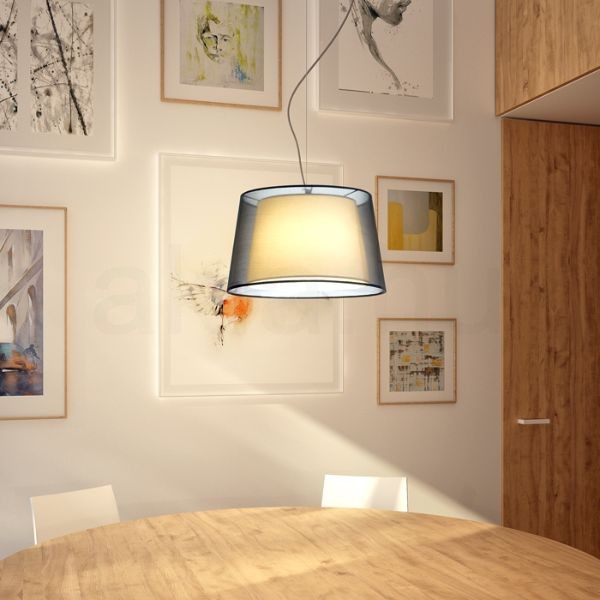 ESPLANADE függő lámpa átlátszó fekete/fehér króm 230V LED E27 15W