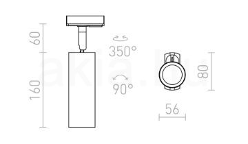 MAVRO DIMM háromfázisú áramkörös sínre aranysárga  230V LED 12W 38°  3000K