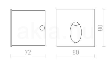 ELICA SQ süllyesztett lámpa szálcsiszolt alumínium 230V LED 3W IP54 3000K