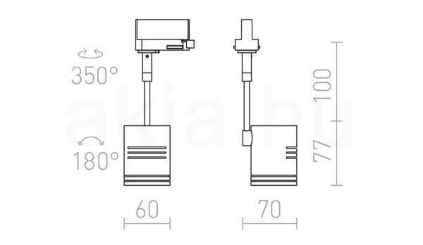 BEEBA I háromfázisú áramkörös sínre ezüstszürke  230V LED GU10 8W