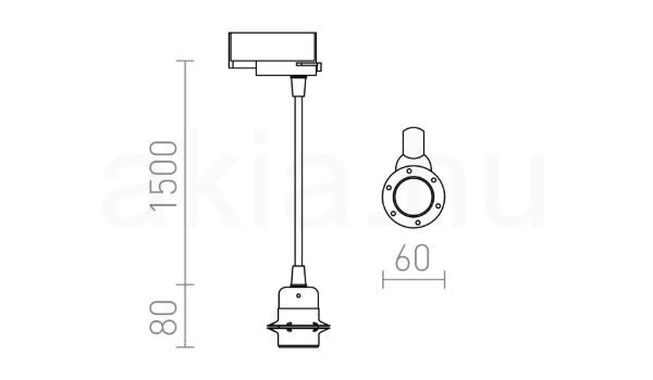 ELISA háromfázisú áramkörös sínre FEHA+FEHK+KF   230V LED E27 15W