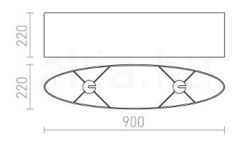 CASUAL 90/22 lámpabúra  Monaco galamb szürke/ezüst PVC  max. 23W
