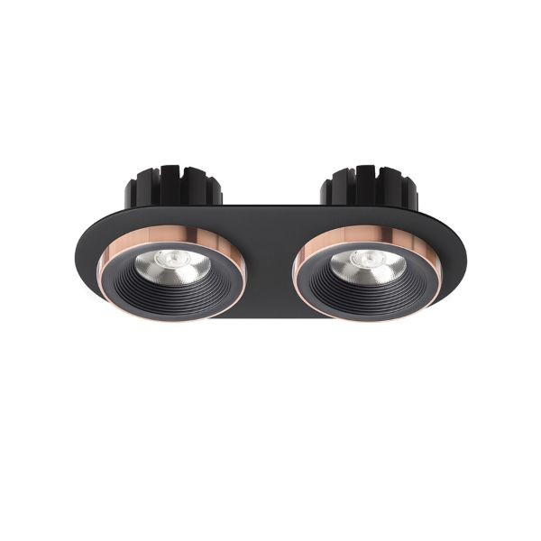 SHARM R II süllyesztett lámpa fekete/fekete réz 230V LED 2x10W 24°  3000K
