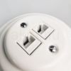Fehér porcelán adatcsatlakozó aljzat – dupla RJ45