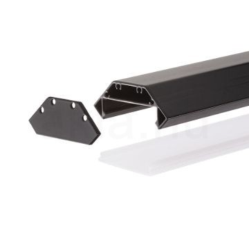 LED PROFILE J felületre szerelhető 1m fekete matt akrilát/alumínium 