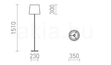 NYC/CONNY 35 állólámpa  Monaco galamb szürke/ezüst PVC/króm 230V LED E27 15W