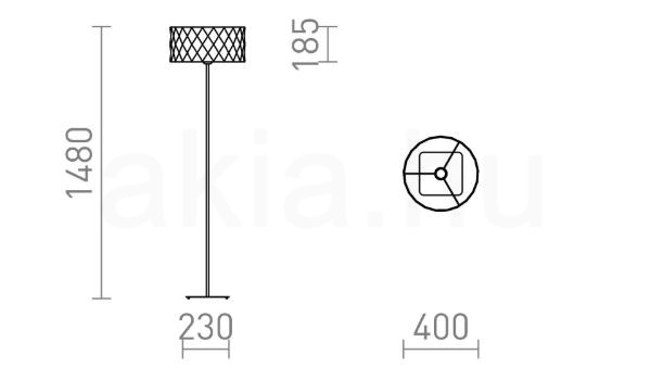CORTINA/JAKARANDA állólámpa fehér/fehér textil/fém 230V LED E27 15W