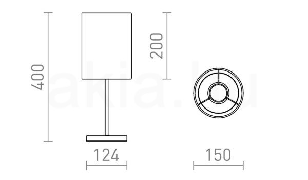 NYC/RON 15/20 asztali lámpa  Polycotton fehér/nikkel 230V LED E27 15W