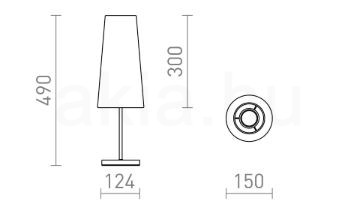 NYC/CONNY 15/30 asztali lámpa  Monaco petróleum kék/ezüst PVC/nikkel 230V LED E27 11W