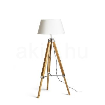 ALVIS/AMBITUS 46 állólámpa fehér bambusz/króm 230V LED E27 15W