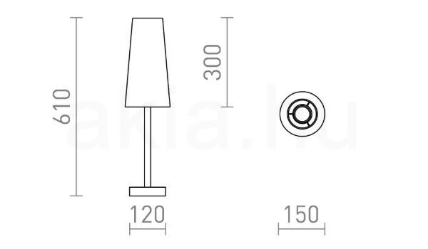 MAUI/CONNY 15/30 asztali lámpa  Polycotton fehér/fa 230V LED E27 11W