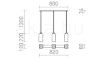 LIZ III 80 függő lámpa  opál üveg/króm 230V LED E27 3x15W