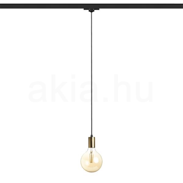 ARAQ három áramkörös sínen függő lámpa  szálcsiszolt sárgaréz/fekete 230V LED E27 15W