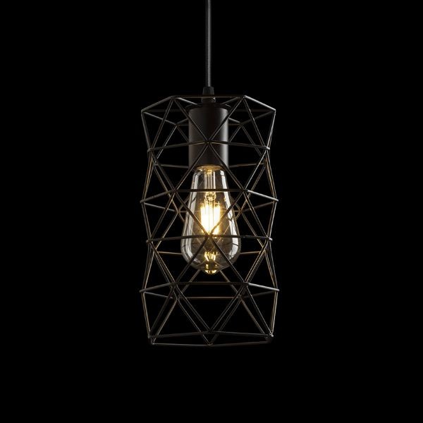 ILUSIA függő lámpa fekete  230V LED E27 15W