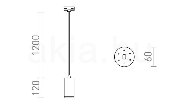 BELENOS háromfázisú áramkörös sínre függő lámpa fehér  230V LED GU10 9W