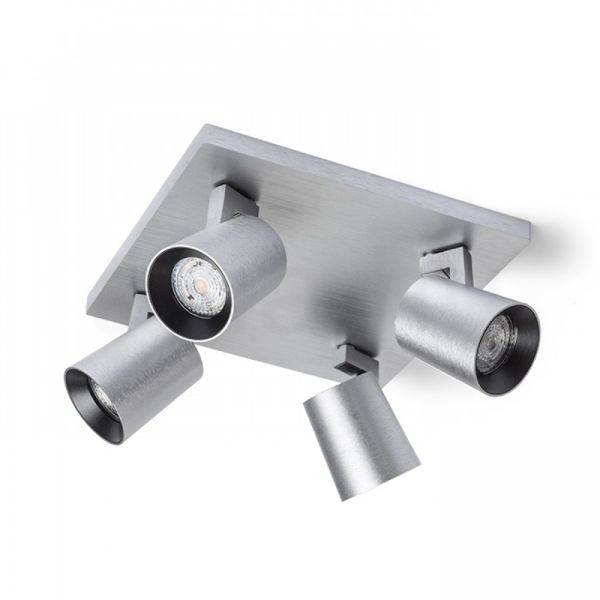 KENNY IV mennyezeti lámpa  szálcsiszolt alumínium/fekete 230V LED GU10 4x8W