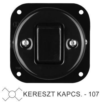 Egyes billenő fekete porcelán kereszt-kapcsolóbetét