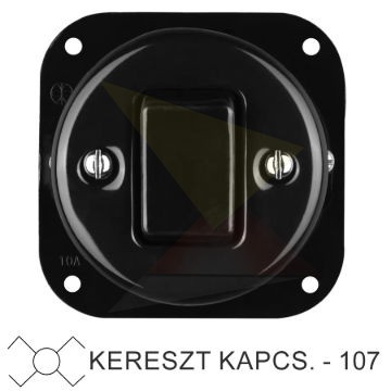 Egyes billenő fekete porcelán kereszt-kapcsolóbetét