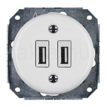 Fehér porcelán USB csatlakozó aljzat betét