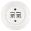 Fehér porcelán keretes dupla adatcsatlakozó