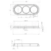 Falon kívüli fekete porcelán sorolókeret három MOTO egységhez