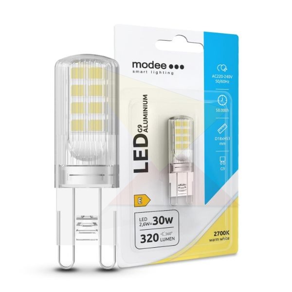Modee Lighting LED Izzó G9 Alumínium 2,6W 2700K (320 lumen) ERP B1