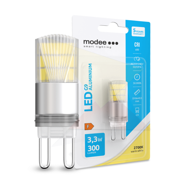 Modee Lighting LED Izzó G9 Aluminium 3,3W 2700K (300 lumen)