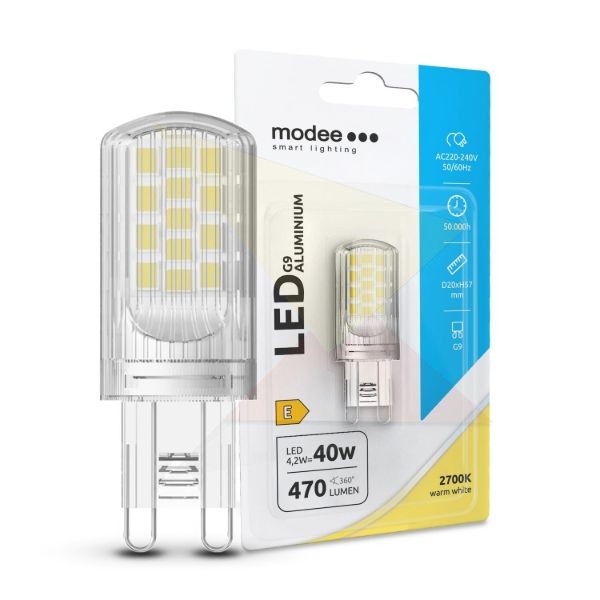 Modee Lighting LED Izzó G9 Aluminium 4,2W 2700K (470 lumen) ERP B1