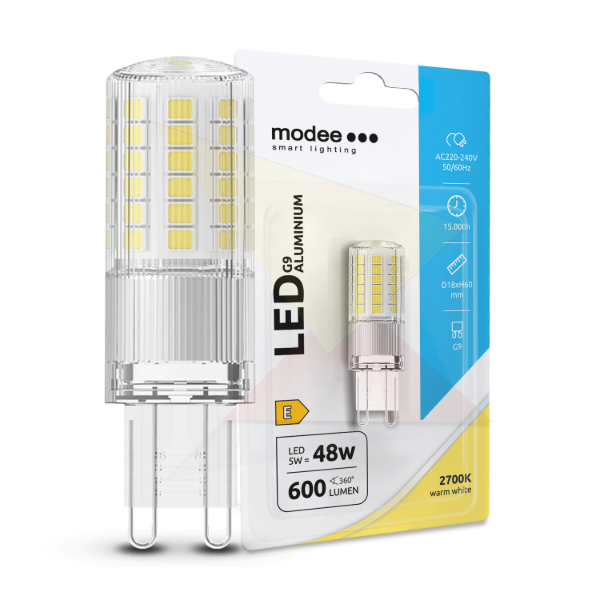 Modee Lighting LED Izzó G9 Aluminium 5W 2700K (600 lumen) ERP B1