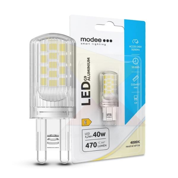 Modee Lighting LED Izzó G9 Aluminium 4,2W 4000K (470 lumen) ERP B1