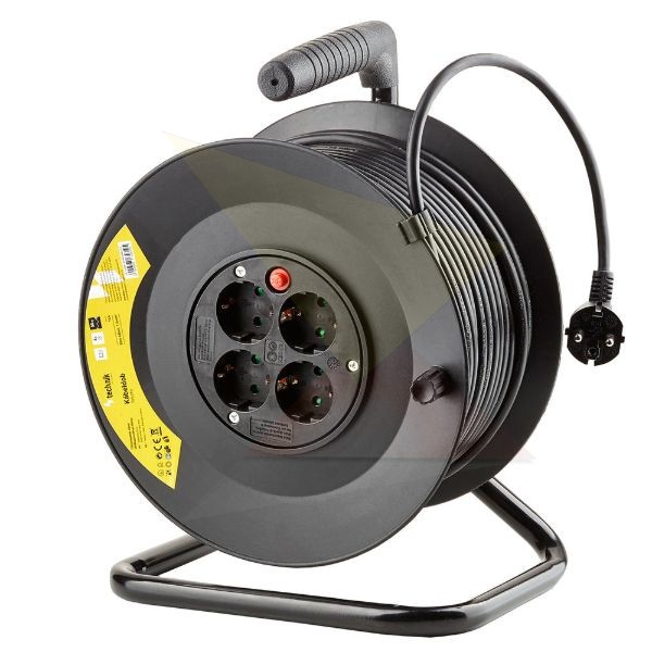 Technik Professional Kábeldob 4-er 50m 1,5mm2 (fekete) 16A