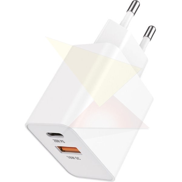 Technik Hálózati Adapter USB A+C  (fast charger) 20W Fehér