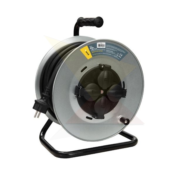Technik Industrial Kábeldob 4-er 40m 2,5mm2 H07RN-F (IP44) 16A Fémház