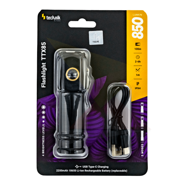 Technik Elemlámpa TTX85 (1x18650 2200mAh) 3xP35 LED (850 lumen)