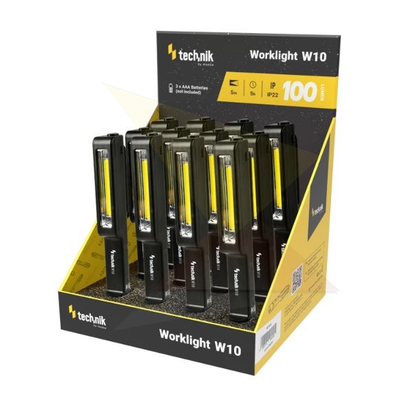 Technik Elemlámpa W10 (3xAAA/nem tartozék) COB (100 lumen) 12db/display